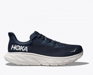 HOKA Arahi 7 Men's Running Shoes Navy / White | 203985OGF