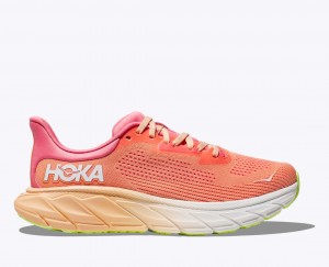 HOKA Arahi 7 Women's Running Shoes Coral | 973615UXT