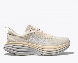 HOKA Bondi 8 Men's Running Shoes Beige / Grey | 346189URS