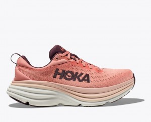 HOKA Bondi 8 Men's Running Shoes Coral | 347681TQH