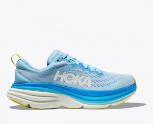 HOKA Bondi 8 Men's Running Shoes Light Blue | 268954FLW