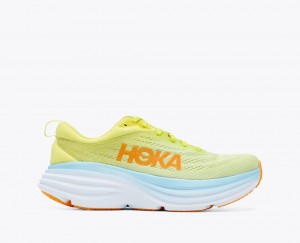 HOKA Bondi 8 Men's Running Shoes Light Green / Light Blue | 615279QGR