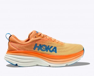 HOKA Bondi 8 Men's Running Shoes Orange / Light Orange | 243198XWH