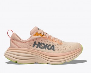 HOKA Bondi 8 Women's Running Shoes Beige | 420867CTZ