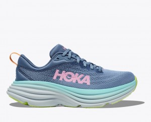 HOKA Bondi 8 Women's Running Shoes Blue / Turquoise | 109468OMZ