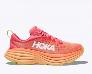 HOKA Bondi 8 Women's Running Shoes Coral | 974830AGJ