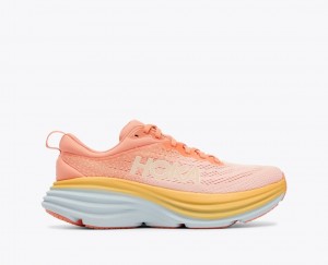 HOKA Bondi 8 Women's Running Shoes Light Coral | 503197UFR