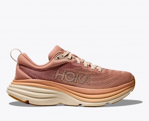 HOKA Bondi 8 Women's Running Shoes Rose Gold | 972618JZG