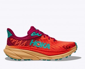 HOKA Challenger 7 Men's Trail Running Shoes Dark Orange / Red | 058671MIR