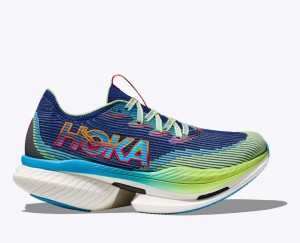 HOKA Cielo X1 Women's Running Shoes Navy / Green | 903514GCO