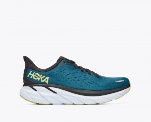 HOKA Clifton 8 Men's Running Shoes Dark Turquoise / Black | 146750CPR