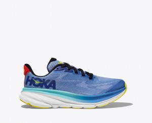 HOKA Clifton 9 Kids' Running Shoes Blue / Dark Blue | 985621WMU