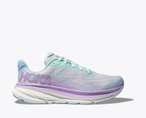 HOKA Clifton 9 Kids' Running Shoes Grey / Light Pueple | 801523IEJ