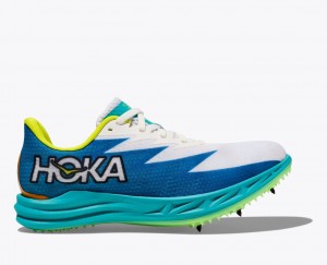 HOKA Crescendo MD Men's Track Spikes White / Blue | 307926KIJ