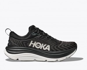 HOKA Gaviota 5 Men's Running Shoes Black / White | 298503LVS