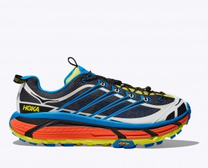 HOKA Mafate Three2 Women's Trail Running Shoes Black / Blue | 826357OUA