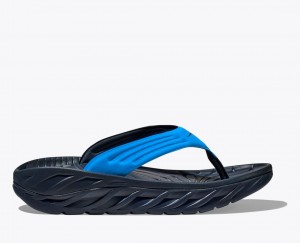 HOKA ORA Recovery Men's Flip Flops Blue / Black | 237086MPA