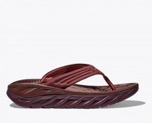 HOKA ORA Recovery Men's Flip Flops Dark Red | 915624SEU