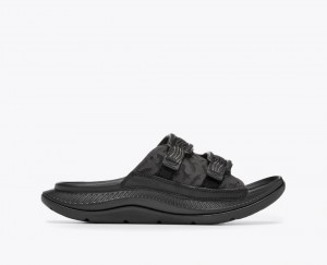 HOKA Ora Luxe Men's Slide Black | 158936PMX