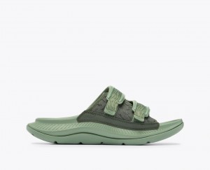 HOKA Ora Luxe Men's Slide Green | 834952MTQ