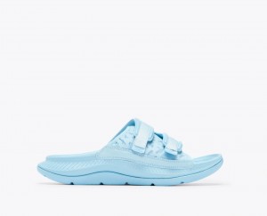 HOKA Ora Luxe Men's Slide Light Blue | 472951RYS