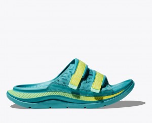 HOKA Ora Luxe Men's Slide Turquoise | 465817REK