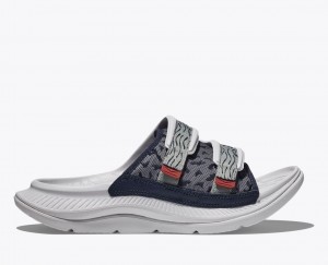 HOKA Ora Luxe Men's Slide White / Grey | 370462IER