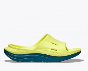 HOKA Ora Recovery 3 Women's Slide Light Green / Dark Green | 632805RTI