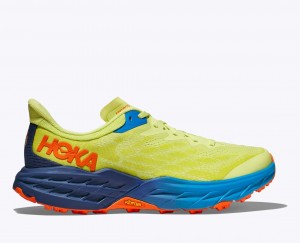 HOKA Speedgoat 5 Men's Trail Running Shoes Light Green / Blue | 261348ISG