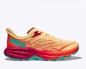 HOKA Speedgoat 5 Men's Trail Running Shoes Light Orange / Red | 241679UHZ