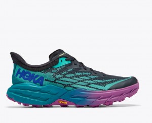 HOKA Speedgoat 5 Men's Trail Running Shoes Turquoise / Black | 845930LWZ