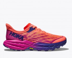 HOKA Speedgoat 5 Women's Trail Running Shoes Orange / Fuchsia | 384092PGA