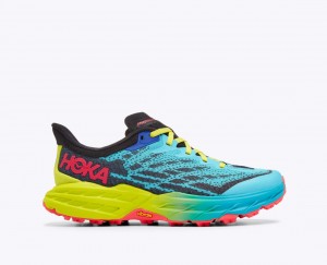 HOKA Speedgoat 5 Women's Trail Running Shoes Blue / Navy / Green | 430256LDW