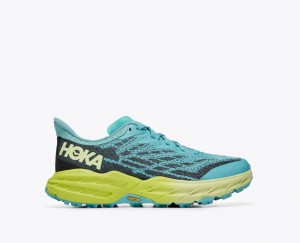 HOKA Speedgoat 5 Women's Trail Running Shoes Turquoise / Navy | 510296NEJ