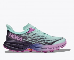 HOKA Speedgoat 5 Women's Trail Running Shoes Turquoise / Purple | 348167SHR