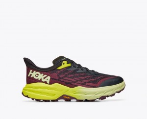 HOKA Speedgoat 5 Women's Trail Running Shoes Dark Red / Black | 348952HQN