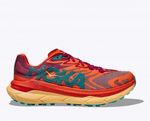 HOKA Tecton X 2 Men's Trail Running Shoes Red / Dark Red | 105237OHK