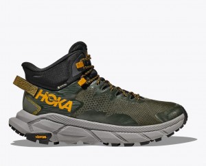 HOKA Trail Code GTX Men's Hiking Boots Dark Green | 975216IHC