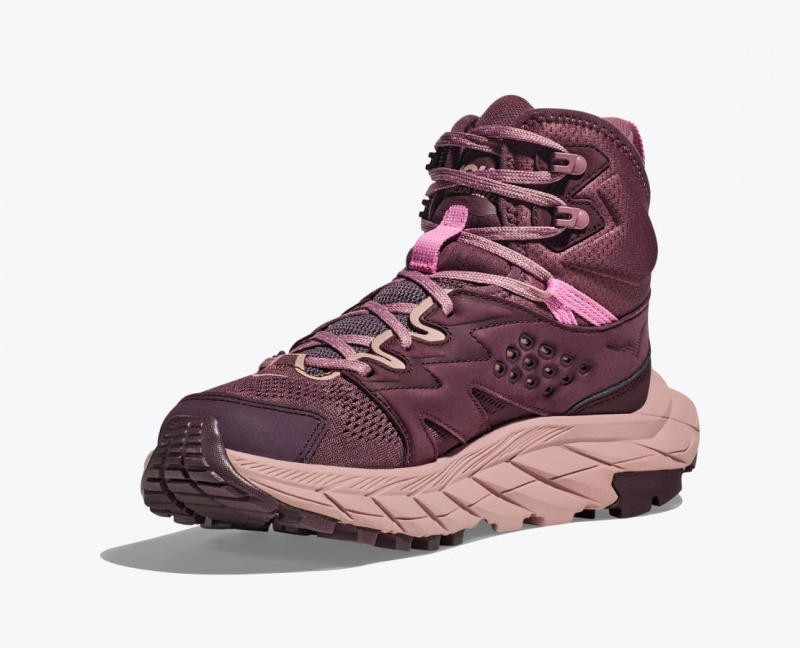 HOKA Anacapa Breeze Mid Women's Hiking Boots Burgundy | 061942DEB