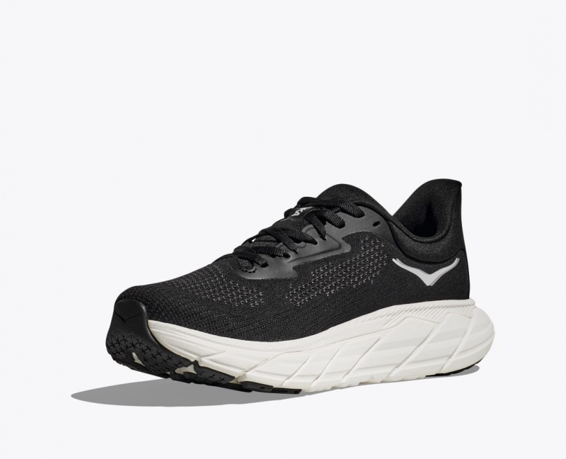 HOKA Arahi 7 Men's Running Shoes Black / White | 863159UME