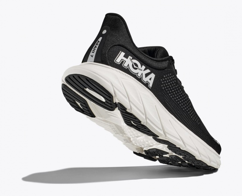 HOKA Arahi 7 Men's Running Shoes Black / White | 863159UME