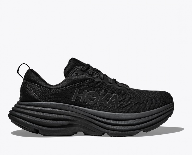 HOKA Bondi 8 Men\'s Running Shoes Black | 094753OAN