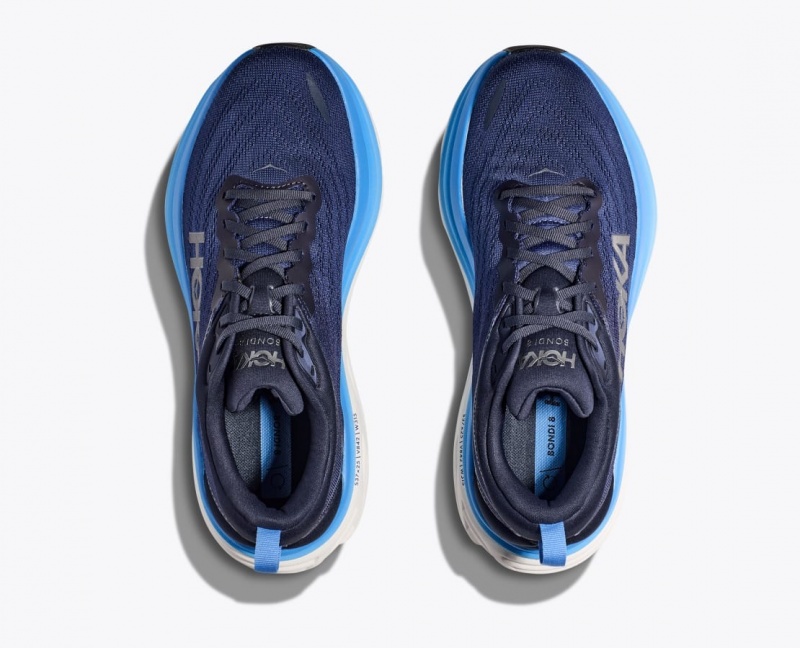 HOKA Bondi 8 Men's Running Shoes Dark Blue / Blue | 039261YHZ