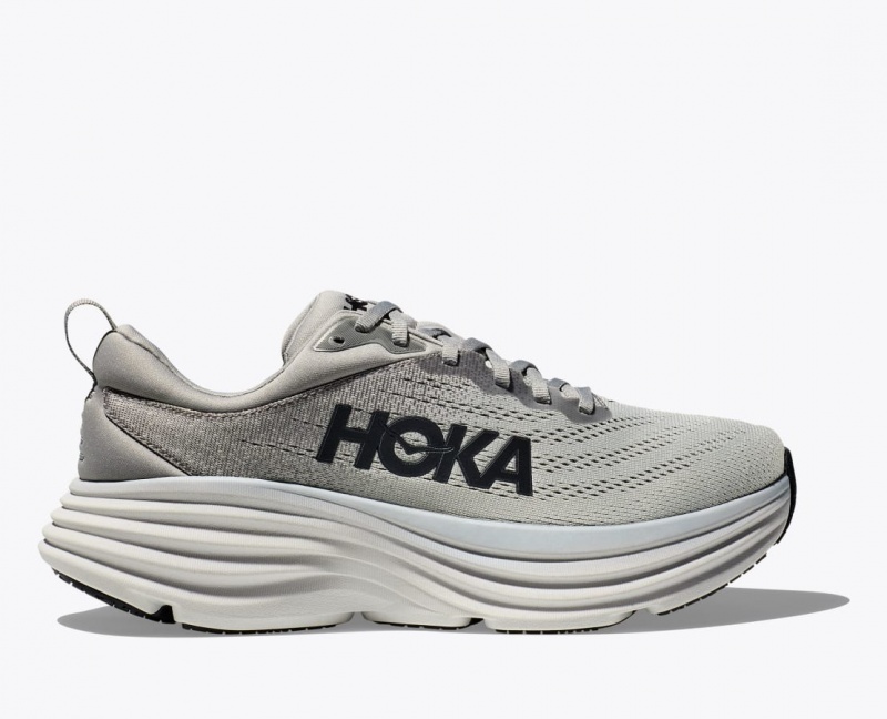 HOKA Bondi 8 Men\'s Running Shoes Grey | 782651PHE