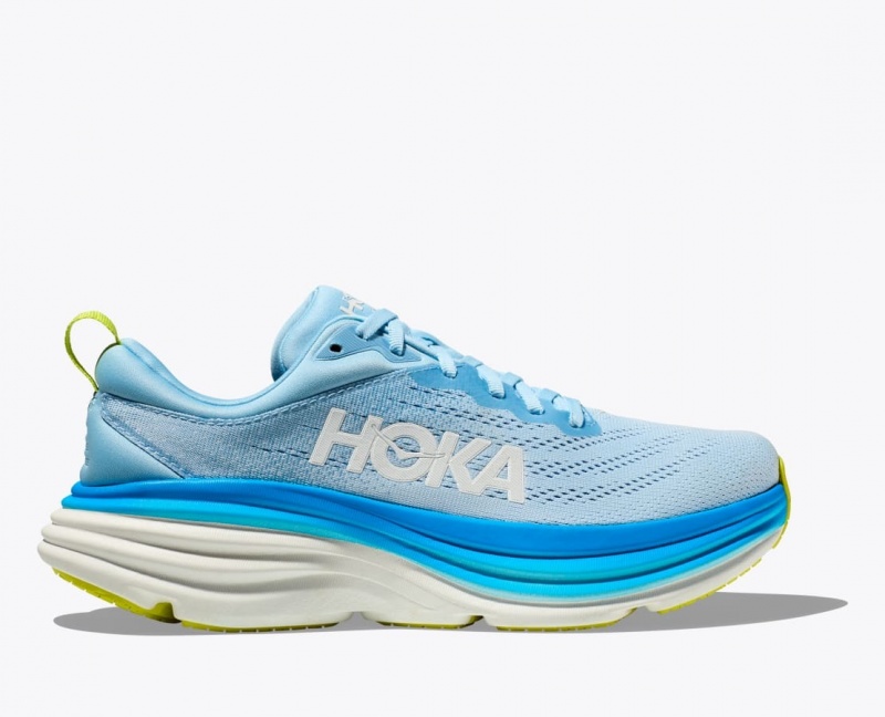 HOKA Bondi 8 Men\'s Running Shoes Light Blue | 268954FLW