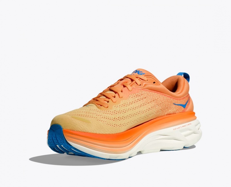 HOKA Bondi 8 Men's Running Shoes Orange / Light Orange | 243198XWH