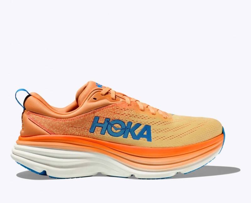 HOKA Bondi 8 Men\'s Running Shoes Orange / Light Orange | 243198XWH