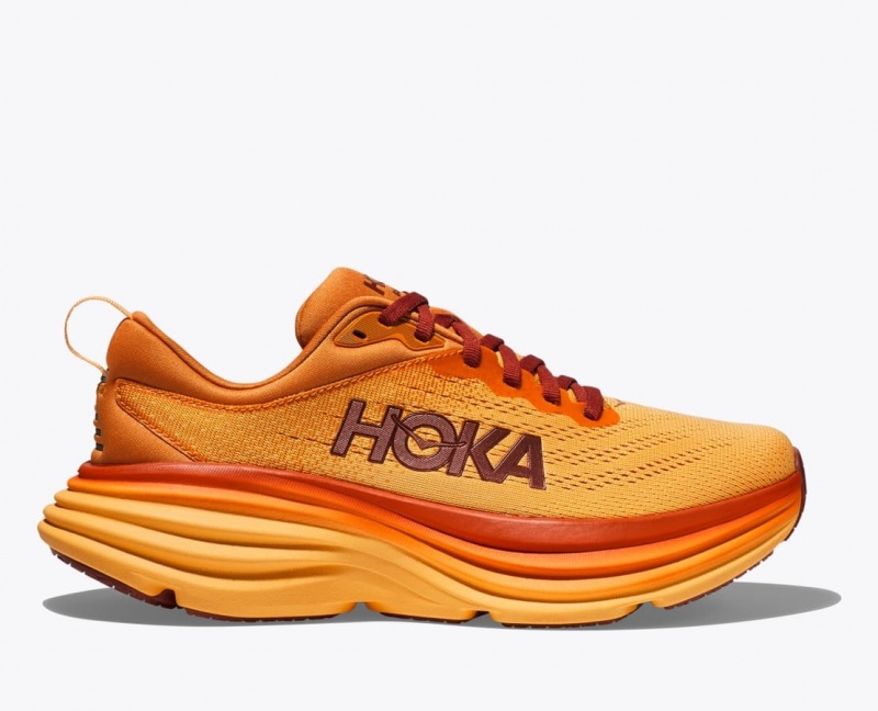 HOKA Bondi 8 Men\'s Running Shoes Orange | 493607UJD