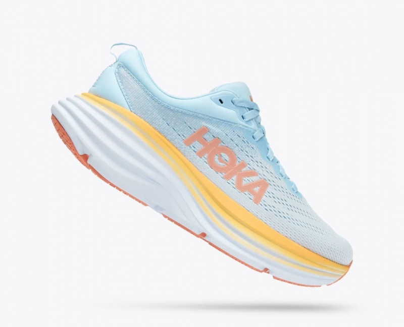 HOKA Bondi 8 Women's Running Shoes Light Blue | 613928BER