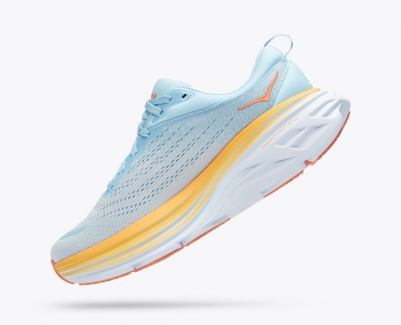 HOKA Bondi 8 Women's Running Shoes Light Blue | 613928BER